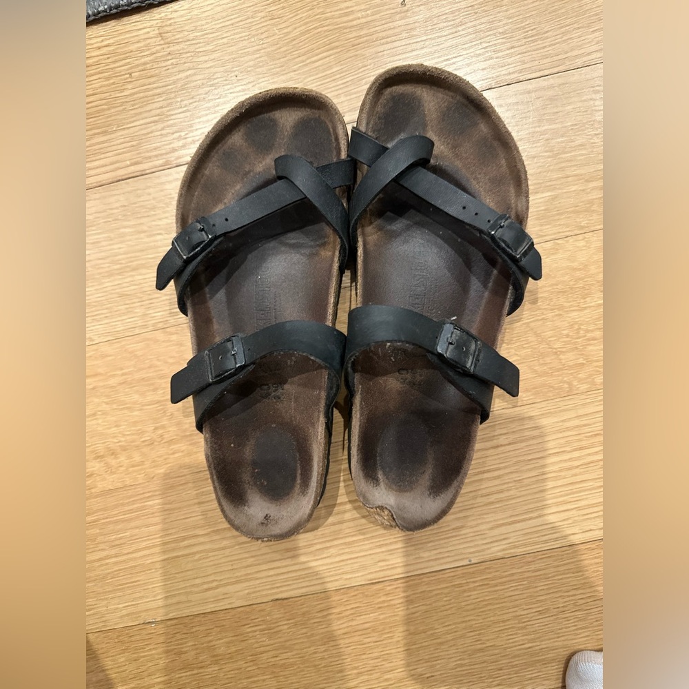 Birkenstock Black Leather Women’s Sandals Size 9